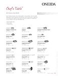 Oneida Chef's Table Specsheet Oneida Chef's Table Specsheet