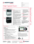 Merrychef Connex16 spec sheet US-CAN English