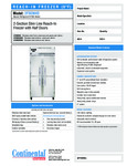 Continental Refrigerator 2FSENHD Specsheet Continental Refrigerator 2FSENHD Specsheet