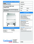 Continental Refrigerator MC3NSSS Specsheet