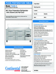 Continental Refrigerator PA68N-D Specsheet