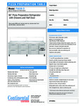 Continental Refrigerator PA93N-D Specsheet