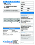 Continental Refrigerator RA118N-D Specsheet Continental Refrigerator RA118N-D Specsheet