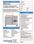 Continental Refrigerator RA43N6 Spec Sheet