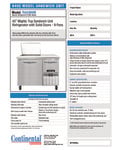 Continental Refrigerator RA43N9M Spec Sheet