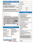Continental Refrigerator RA60N12M Spec Sheet