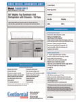 Continental Refrigerator RA60N18M-D Spec Sheet