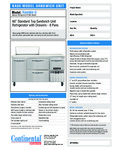 Continental Refrigerator RA60N8-D Spec Sheet