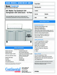 Continental Refrigerator RA68N18M Spec Sheet Continental Refrigerator RA68N18M Spec Sheet