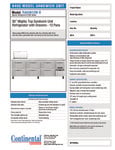 Continental Refrigerator RA93N12M-D Spec Sheet