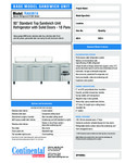 Continental Refrigerator RA93N18 Spec Sheet