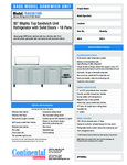 Continental Refrigerator RA93N18M Spec Sheet