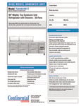 Continental Refrigerator RA93N30M-D Spec Sheet