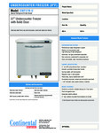 Continental Refrigerator SWF27-N-U Undercounter Freezer Specsheet Continental Refrigerator SWF27-N-U Undercounter Freezer Specsheet