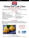 Crab House 3 oz. Gluten-Free Crab Cakes Specsheet Crab House 3 oz. Gluten-Free Crab Cakes Specsheet