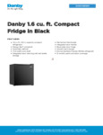 Danby DAR016B1BM Spec Sheet