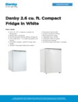 Danby DAR026A1WDD Spec Sheet