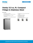 Danby DAR032B1SLM Spec Sheet
