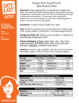 	 SUGAR DATE ORGANIC 22LB DATE LADY spec sheet