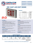 DIE CAST LED EXIT SIGNS SPEC SHEET