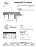 U Shaped Dishtable Spec Sheet