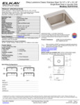 Elkay DLR1919103 Spec Sheet
