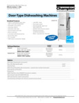 Champion Door-Type Tall Dishwasher Specs Champion Door-Type Tall Dishwasher Specs