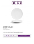 Front of the House DOS006WHP22 Spiral Plate Specsheet