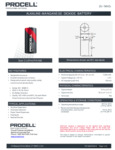 Duracell Procell Intense Power PX1400 C Batteries Specsheet