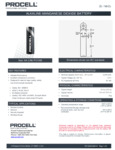 Duracell Procell PC1500 AA Batteries Specsheet