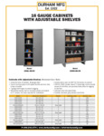 Durham 16 Gauge Cabinets with Adjuststable Shelves Spec Sheet