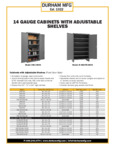 Durham 3502-95 14 Gauge Cabinet with Adj. Shelves Spec Sheet Durham 3502-95 14 Gauge Cabinet with Adj. Shelves Spec Sheet