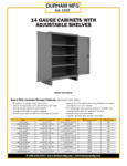 Durham 3704-4S-95 14 Gague Cabinet with Adj. Shelves Spec Sheet
