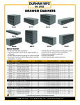 Durham DRAWER CABINETS Spec Sheet Durham DRAWER CABINETS Spec Sheet