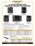 Durham HDCD 12 Gauge Cabinets with Pegboard Shelves and Drawers Spec Sheet Durham HDCD 12 Gauge Cabinets with Pegboard Shelves and Drawers Spec Sheet
