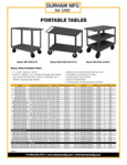 Durham Portable Tables Spec Sheet