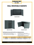 Durham WALL MOUNTABLE CABINETS Spec Sheet Durham WALL MOUNTABLE CABINETS Spec Sheet