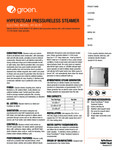 Groen HY-53 Spec Sheet Groen HY-53 Spec Sheet