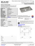 Elkay ELUHAD281655 Spec Sheet