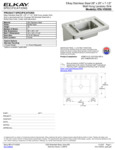 Elkay ESLV28203 Spec Sheet