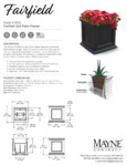 Fairfield 28 Inch Square Planter Spec Sheet