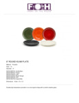 Front of the House Kiln Porcelain Plate Specsheet Front of the House Kiln Porcelain Plate Specsheet