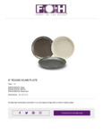 Front of the House Kiln® 8" Porcelain Plate Specsheet Front of the House Kiln® 8" Porcelain Plate Specsheet