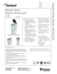 Garland Master Series XPE12 Electric Xpress Grill Spec Sheet Garland Master Series XPE12 Electric Xpress Grill Spec Sheet