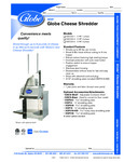 SHREDDER CHEESE spec sheet SHREDDER CHEESE spec sheet