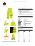 Glowear 8916 Lightweight Hi-Vis Rain Pants Spec Sheets
