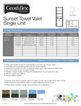 Grosfillex Single Towel Valet Spec Sheet