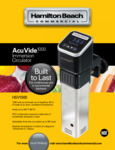 Hamilton Beach HSV1000 Sous Vide Circulator Specsheet