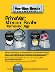 Hamilton Beach External Vacuum Seal Bag Specsheet 410HVBX1000
