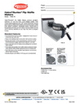 Hatco FWM-1B Flip Waffle Maker Specsheet Hatco FWM-1B Flip Waffle Maker Specsheet